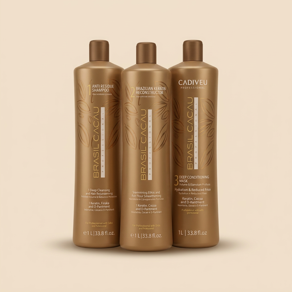 Brasil Cacau EcoKeratin Brilliance & Discipline Kit 3 × 1 L – keratin smoothing treatment